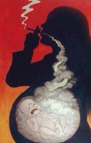 Курящая беременная женщина - это отравленный сосуд, из которого появляются дети с хроническими болезнями внутренних органов. 
