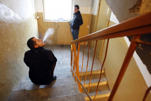Smoking in the house entrances